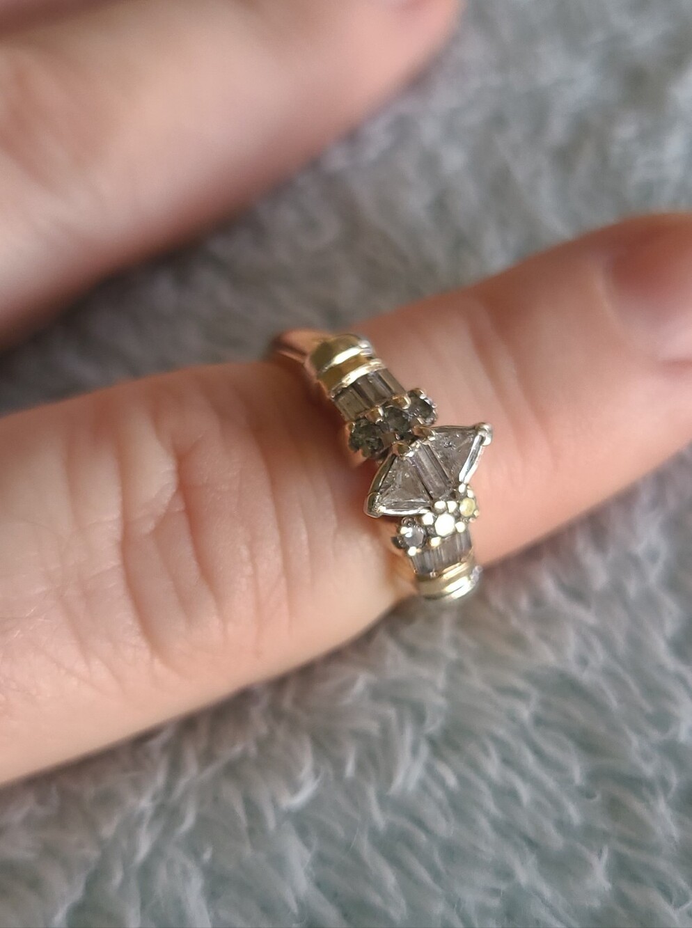 14K AM-Gold Vintage Diamond Statement Ring - Picture 7 of 15